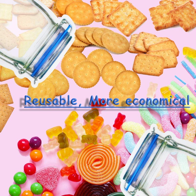laffeya 20Pack 1000ml (9.6x6.6inch) Reusable Mason Jar Bags for Candy & Snacks - Leakproof Storage & Display - Image 3